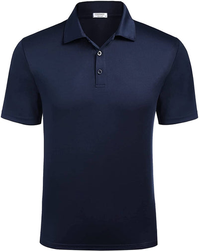 Coofandy Button Closure Polo Shirt (US Only) Polos COOFANDY Store Navy Blue Small 