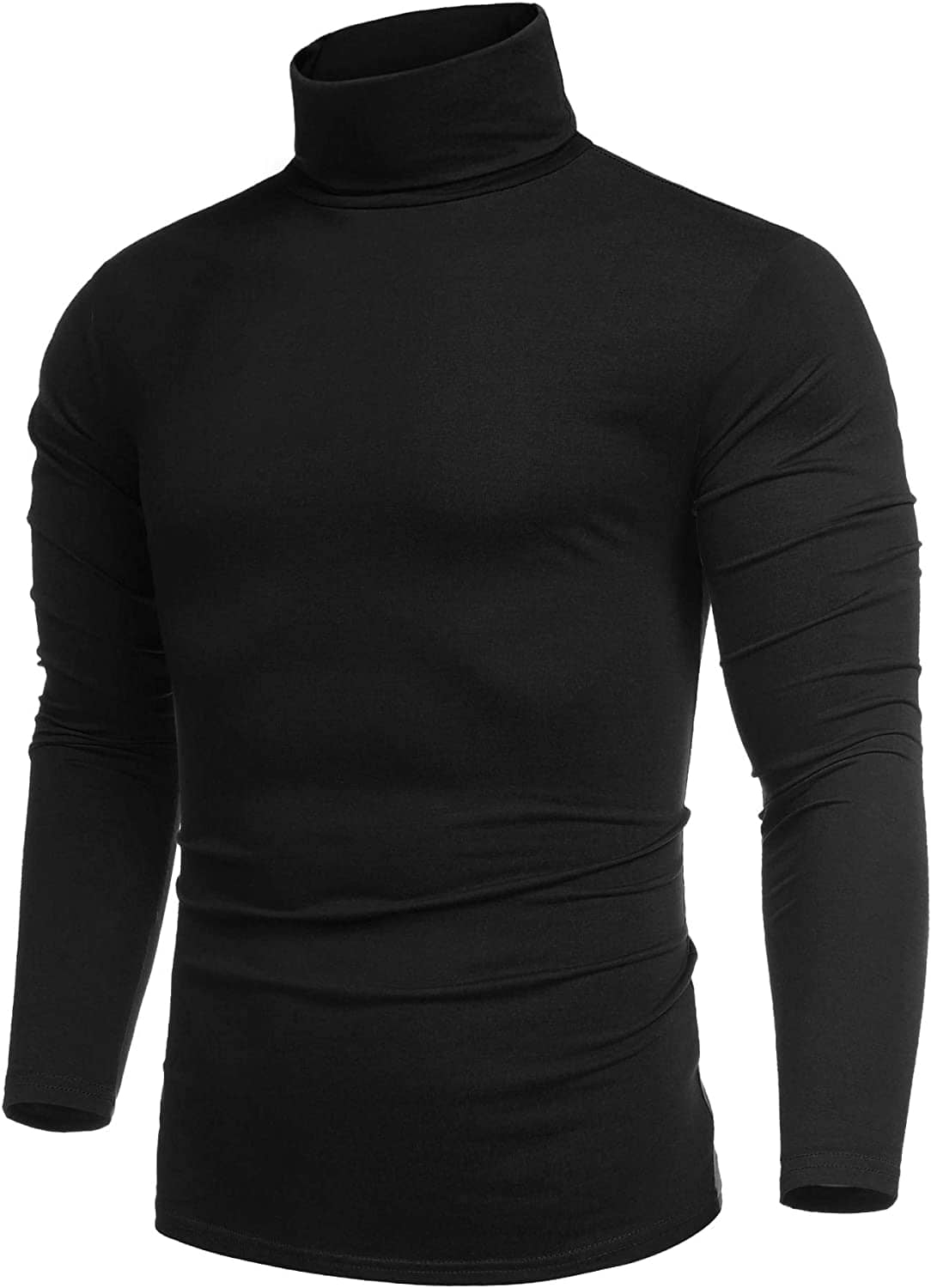 Slim Fit Turtleneck Basic Cotton Sweater (US Only) Sweaters COOFANDY Store Black S 