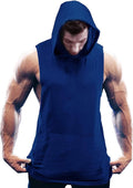 Workout Bodybuilding Muscle Sleeveless Hooded Tank Top (US Only) Tank Tops COOFANDY Store Blue S