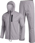 Waterproof Lightweight Camping Rain Suit (US Only) Sports Set COOFANDY Store Grey S
