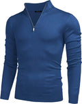 Zip Up Slim Fit Lightweight Pullover Polo Sweater (US Only) Fashion Hoodies & Sweatshirts COOFANDY Store Dark Blue S