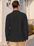 Classic Solid Long Sleeve Button Shirt with Chest Pocket (US Only) Shirts coofandy