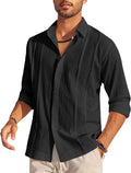 Cotton Beach Button Down Long Sleeve Shirt (US Only) Shirts Coofandy&