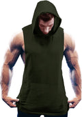 Workout Bodybuilding Muscle Sleeveless Hooded Tank Top (US Only) Tank Tops COOFANDY Store Oliver Green S
