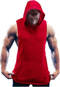 Workout Bodybuilding Muscle Sleeveless Hooded Tank Top (US Only) Tank Tops COOFANDY Store Red S