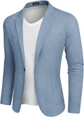 Casual Regular Fit Lightweight Linen Blazer (US Only) Blazer COOFANDY Store Light Blue S