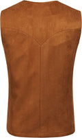 Solid Suede Leather Suit Vest (US Only) Vest COOFANDY Store