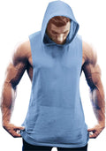 Workout Bodybuilding Muscle Sleeveless Hooded Tank Top (US Only) Tank Tops COOFANDY Store Sky Blue S