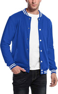 Fashion Varsity Cotton Bomber Jackets (US Only) Jackets COOFANDY Store Pure Blue S