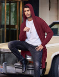 Long Hooded Shawl Collar Overcoat with Pockets (US Only) Sweaters Coofandy&