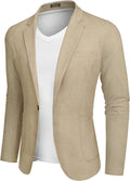 Casual Regular Fit Lightweight Linen Blazer (US Only) Blazer COOFANDY Store Khaki XS