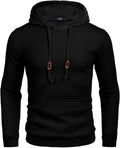 Gym Drawstring Plaid Jacquard Hoodie (US Only) Fashion Hoodies & Sweatshirts COOFANDY Store Black S