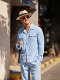 2-Piece Cozy Button Down Cotton Linen Sets (US Only) Sets COOFANDY Store