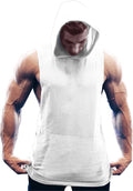 Workout Bodybuilding Muscle Sleeveless Hooded Tank Top (US Only) Tank Tops COOFANDY Store White S