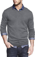 Solid Classic Crew Neck Sweater (US Only) Sweaters COOFANDY Store Grey S