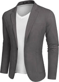 Casual Regular Fit Lightweight Linen Blazer (US Only) Blazer COOFANDY Store Dark Grey XS