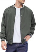 Varsity Lightweight Baseball Bomber Jackets (US Only) Coat COOFANDY Store Grey S