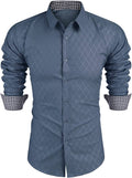 Business Long Sleeve Slim Fit Dress Shirt (US Only) Shirts COOFANDY Store Dark Grey S