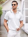 Classic Zipper Short Sleeve Polo Shirt (US Only) Polos COOFANDY Store