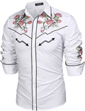 Western Cowboy Embroidered Button Down Cotton Shirt (US Only) Shirts COOFANDY Store