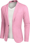 Casual Regular Fit Lightweight Linen Blazer (US Only) Blazer COOFANDY Store Pink S