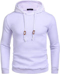 Gym Drawstring Plaid Jacquard Hoodie (US Only) Fashion Hoodies & Sweatshirts COOFANDY Store White S