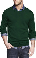 Solid Classic Crew Neck Sweater (US Only) Sweaters COOFANDY Store Dark Green S