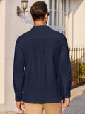Classic Solid Long Sleeve Button Shirt with Chest Pocket (US Only) Shirts coofandy