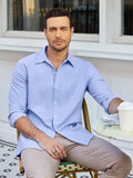 Classic Solid Long Sleeve Button Shirt with Chest Pocket (US Only) Shirts coofandy