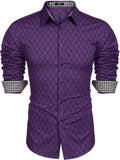 Business Long Sleeve Slim Fit Dress Shirt (US Only) Shirts COOFANDY Store Purple S