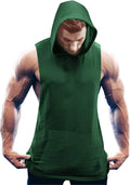 Workout Bodybuilding Muscle Sleeveless Hooded Tank Top (US Only) Tank Tops COOFANDY Store Dark Green S