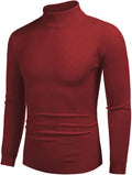Turtleneck Pullover Basic Knitted Thermal Sweaters (US Only) Sweaters COOFANDY Store Wine Red S