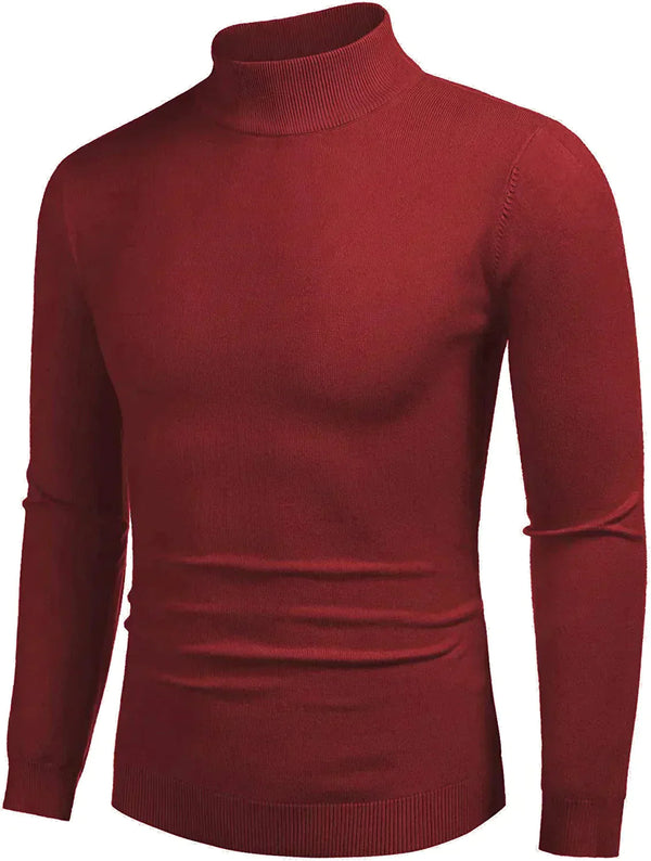 Turtleneck Pullover Basic Knitted Thermal Sweaters (US Only) Sweaters COOFANDY Store Wine Red S