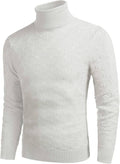 Stylish Slim Fit Turtleneck Pullover Sweater (US Only) Sweaters COOFANDY Store White S