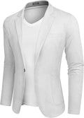 Casual Regular Fit Lightweight Linen Blazer (US Only) Blazer COOFANDY Store White XS
