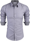 Business Long Sleeve Slim Fit Dress Shirt (US Only) Shirts COOFANDY Store Light Grey S