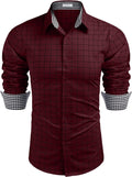 Business Long Sleeve Slim Fit Dress Shirt (US Only) Shirts COOFANDY Store Deep Red S