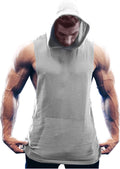 Workout Bodybuilding Muscle Sleeveless Hooded Tank Top (US Only) Tank Tops COOFANDY Store Grey S