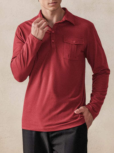 Classic Utility Polo Shirt Polos coofandystore Dark Red S 