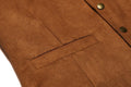 Solid Suede Leather Suit Vest (US Only) Vest COOFANDY Store