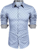 Business Long Sleeve Slim Fit Dress Shirt (US Only) Shirts COOFANDY Store Light Blue S