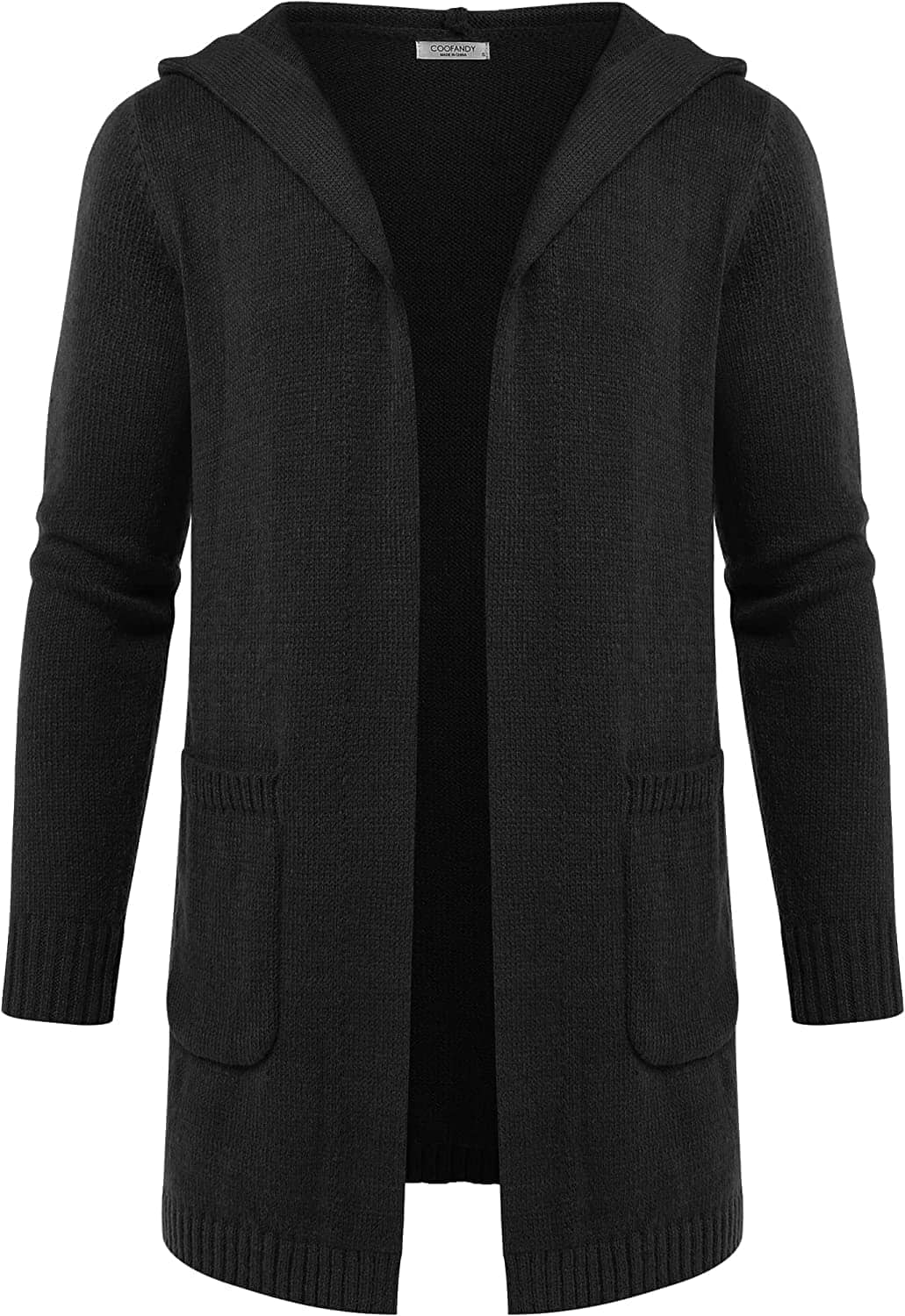 Lightweight Knitted Cardigan Sweaters with Pockets (US Only) Coat COOFANDY Store Black S 