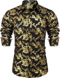 Luxury Design Floral Dress Shirt (US Only) Shirts COOFANDY Store Paisley-gold S