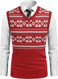 Solid V-Neck Sleeveless Knitted Vest (US Only) Vest COOFANDY Store Pat3 M