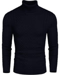 Slim Fit Turtleneck Knitted Twisted Pullover Sweaters (US Only) Sweaters Coofandy&