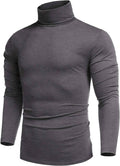 Slim Fit Turtleneck Basic Cotton Sweater (US Only) Sweaters COOFANDY Store Dark Grey S