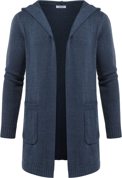 Lightweight Knitted Cardigan Sweaters with Pockets (US Only) Coat COOFANDY Store Navy Blue S 