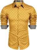 Business Long Sleeve Slim Fit Dress Shirt (US Only) Shirts COOFANDY Store Yellow S