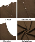 Casual Sleeveless Knitted Button Cardigan Vest (US Only) Vest COOFANDY Store