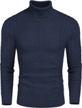 Slim Fit Turtleneck Knitted Twisted Pullover Sweaters (US Only) Sweaters Coofandy&